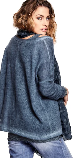 Shirts|heine 2-in-1-Shirt mit Schal blau