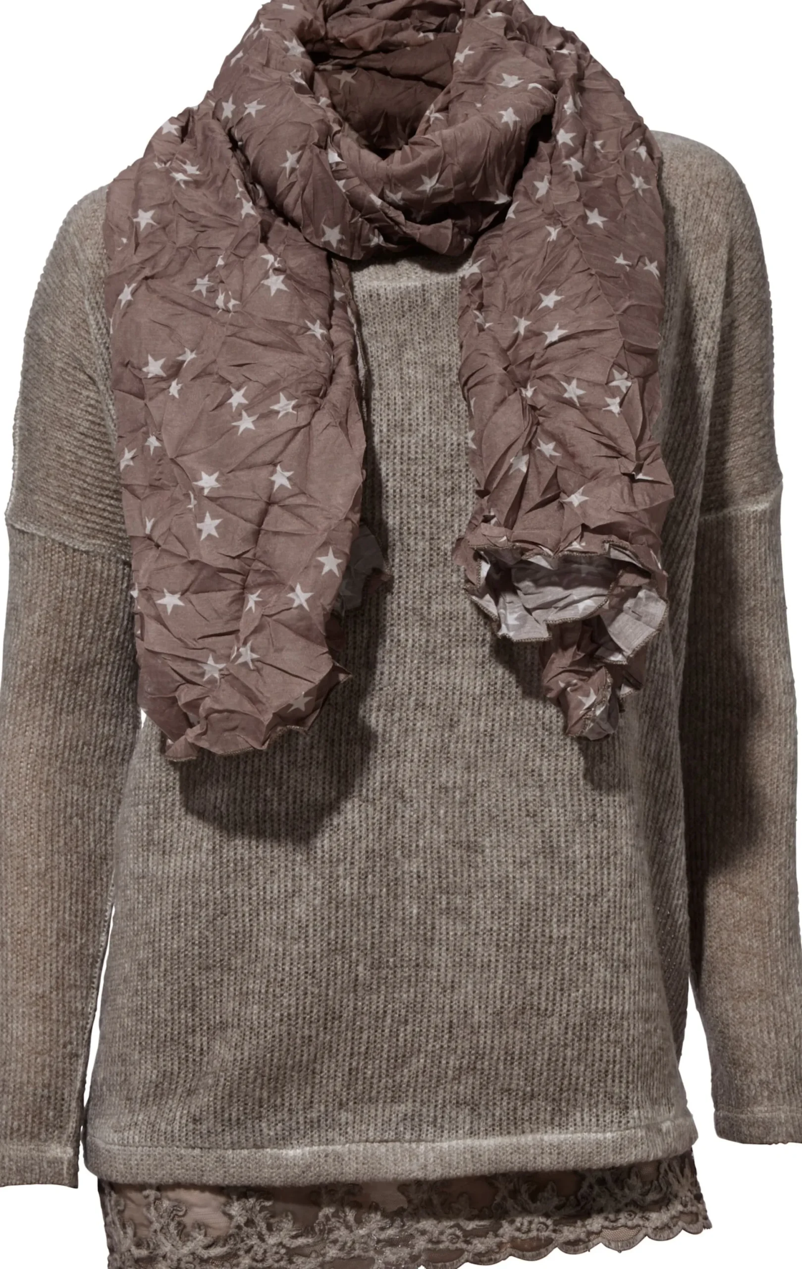 Shirts|heine 2-in-1-Shirt mit Schal sand