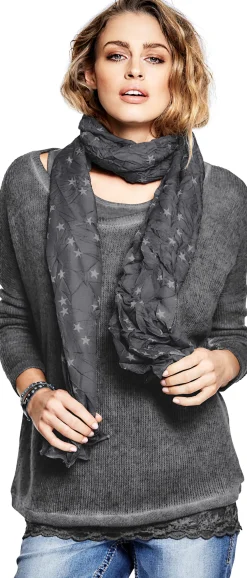 Shirts|heine 2-in-1-Shirt mit Schal grau
