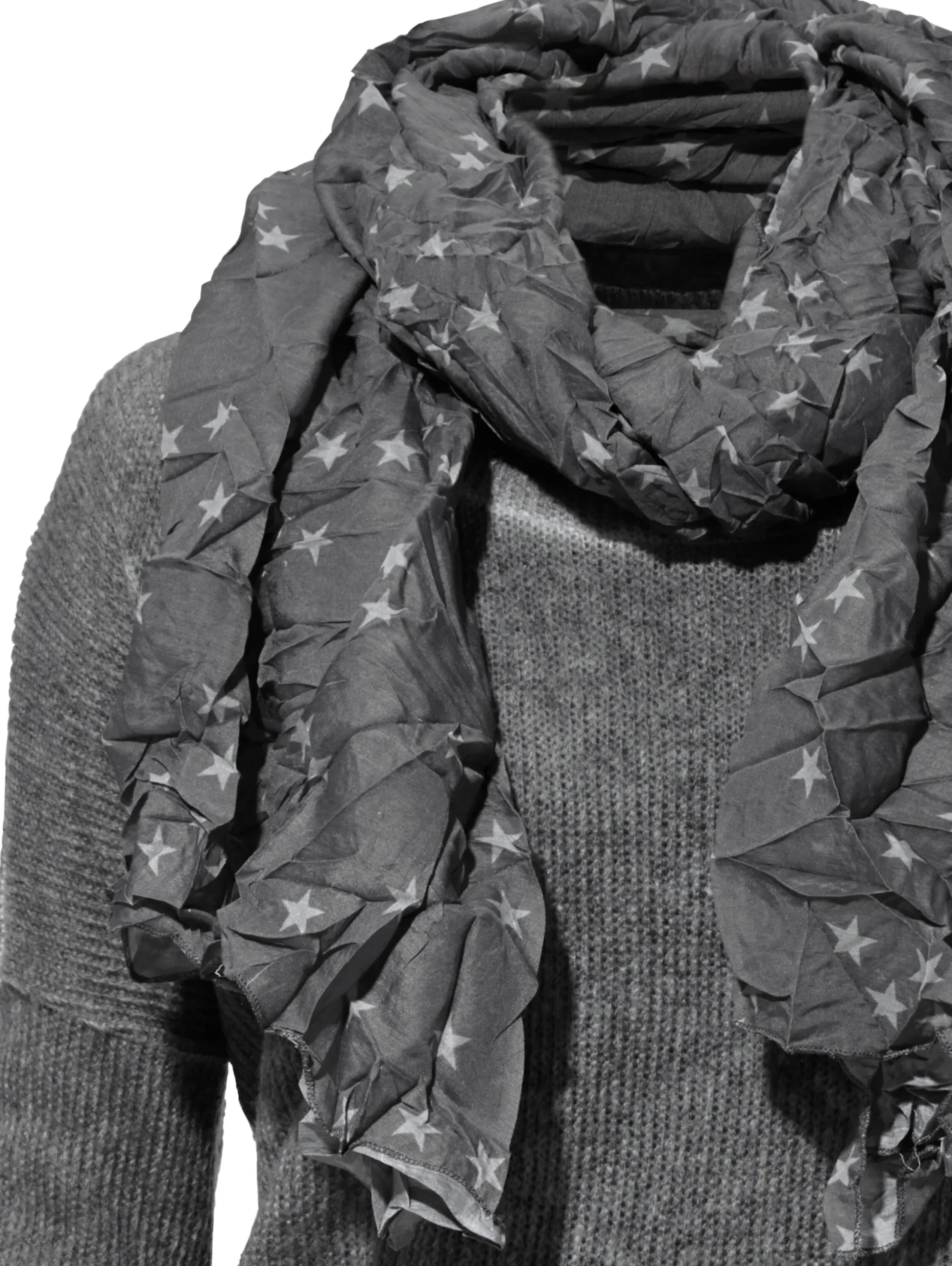 Shirts|heine 2-in-1-Shirt mit Schal grau
