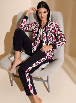 Homewear|Homewear| Jacke champagner-fuchsia-bedruckt
