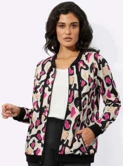 Homewear|Homewear| Jacke champagner-fuchsia-bedruckt