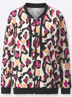 Homewear|Homewear| Jacke champagner-fuchsia-bedruckt
