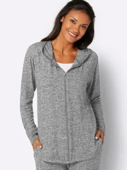 Homewear|feel good Jacke hellgrau-meliert