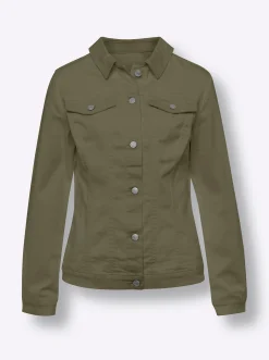 Jacken|heine Jacke mit Hemdkragen khaki