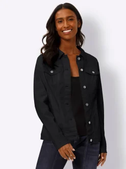 Jacken|heine Jacke mit Hemdkragen schwarz