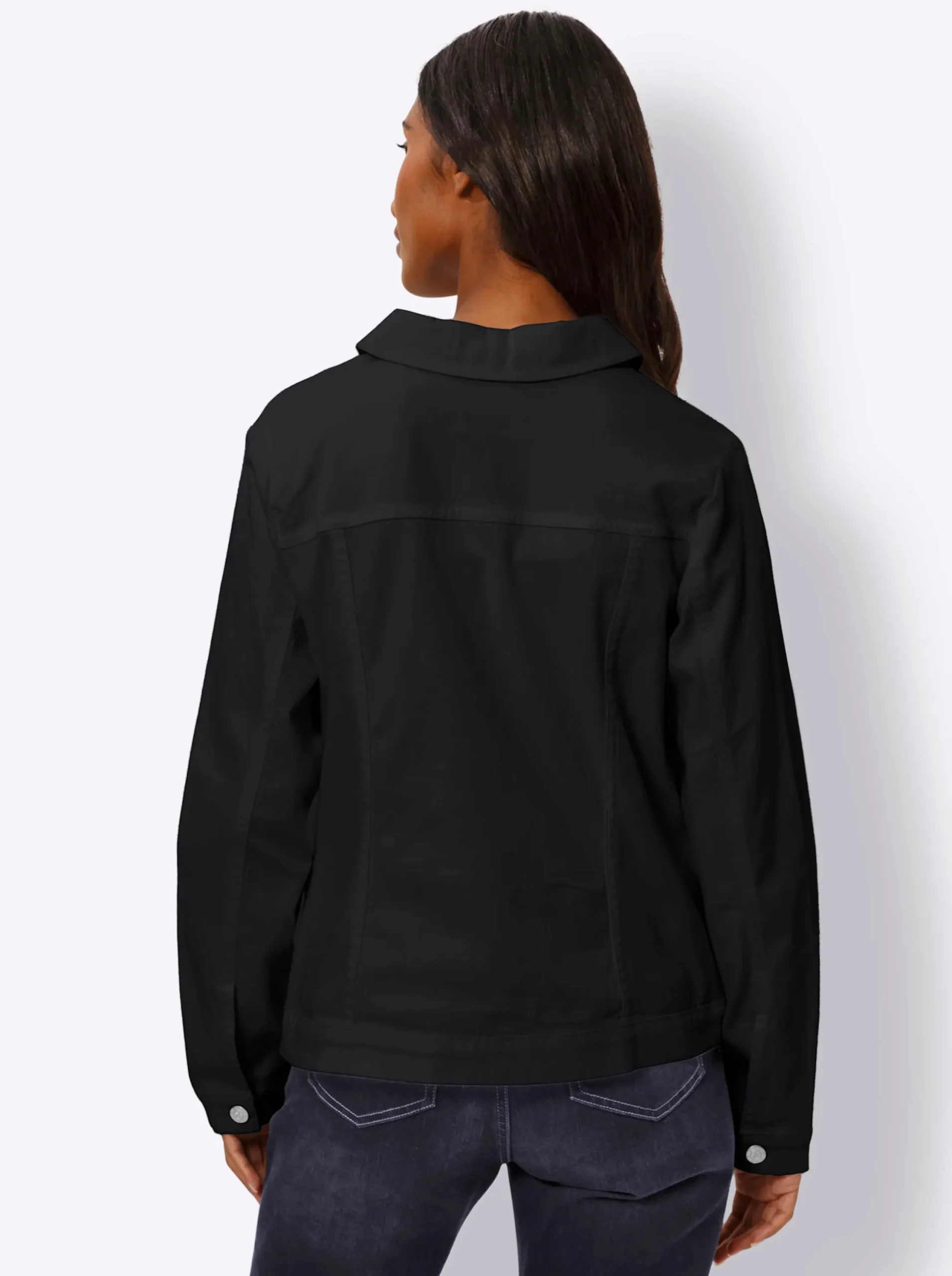 Jacken|heine Jacke mit Hemdkragen schwarz