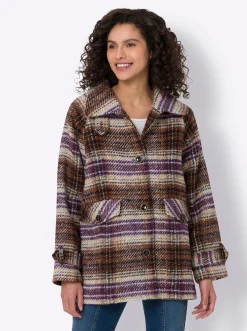 Jacken|heine Jacke mit Strukturmuster, Woll-Anteil rotbraun-ocker-meliert