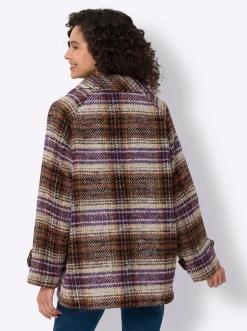 Jacken|heine Jacke mit Strukturmuster, Woll-Anteil rotbraun-ocker-meliert