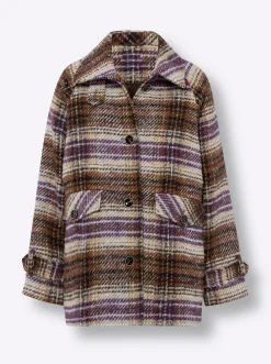 Jacken|heine Jacke mit Strukturmuster, Woll-Anteil rotbraun-ocker-meliert