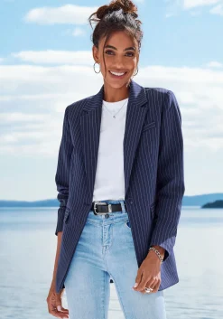 Blazer|LASCANA Jackenblazer marine-cremegestreift