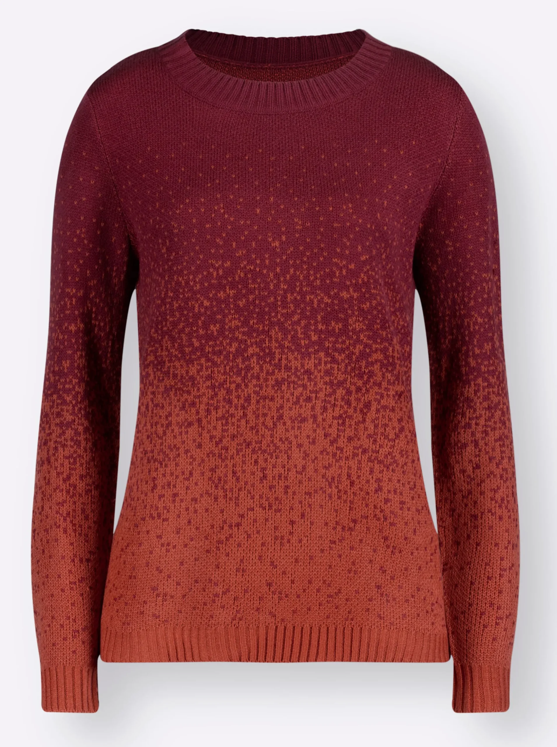 Pullover| Jacquardpullover aus Jacquard-Strick dunkelrot-gemustert
