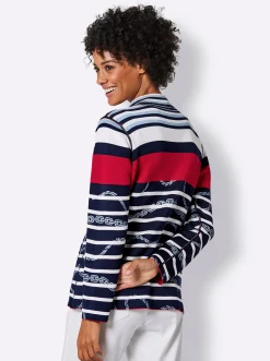 Strickjacken|CREATION L PREMIUM Jacquardstrickjacke rot