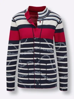 Strickjacken|CREATION L PREMIUM Jacquardstrickjacke rot