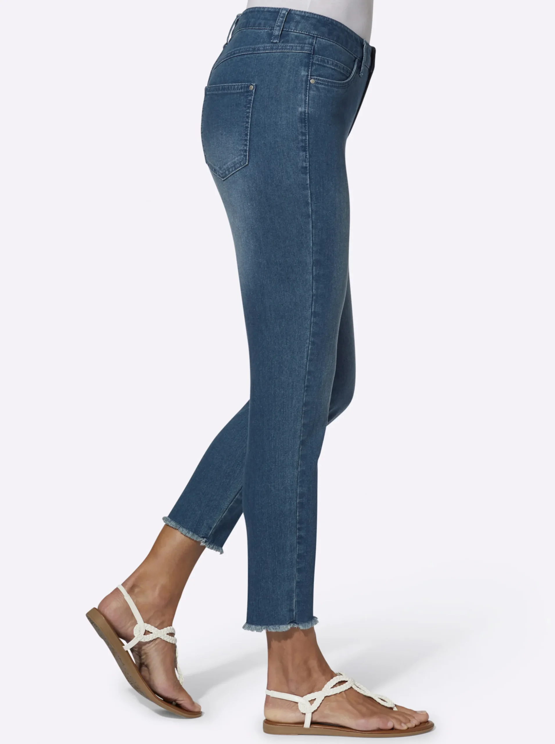 Basics|Jeans| 7/8-Jeans blue-stone-washed