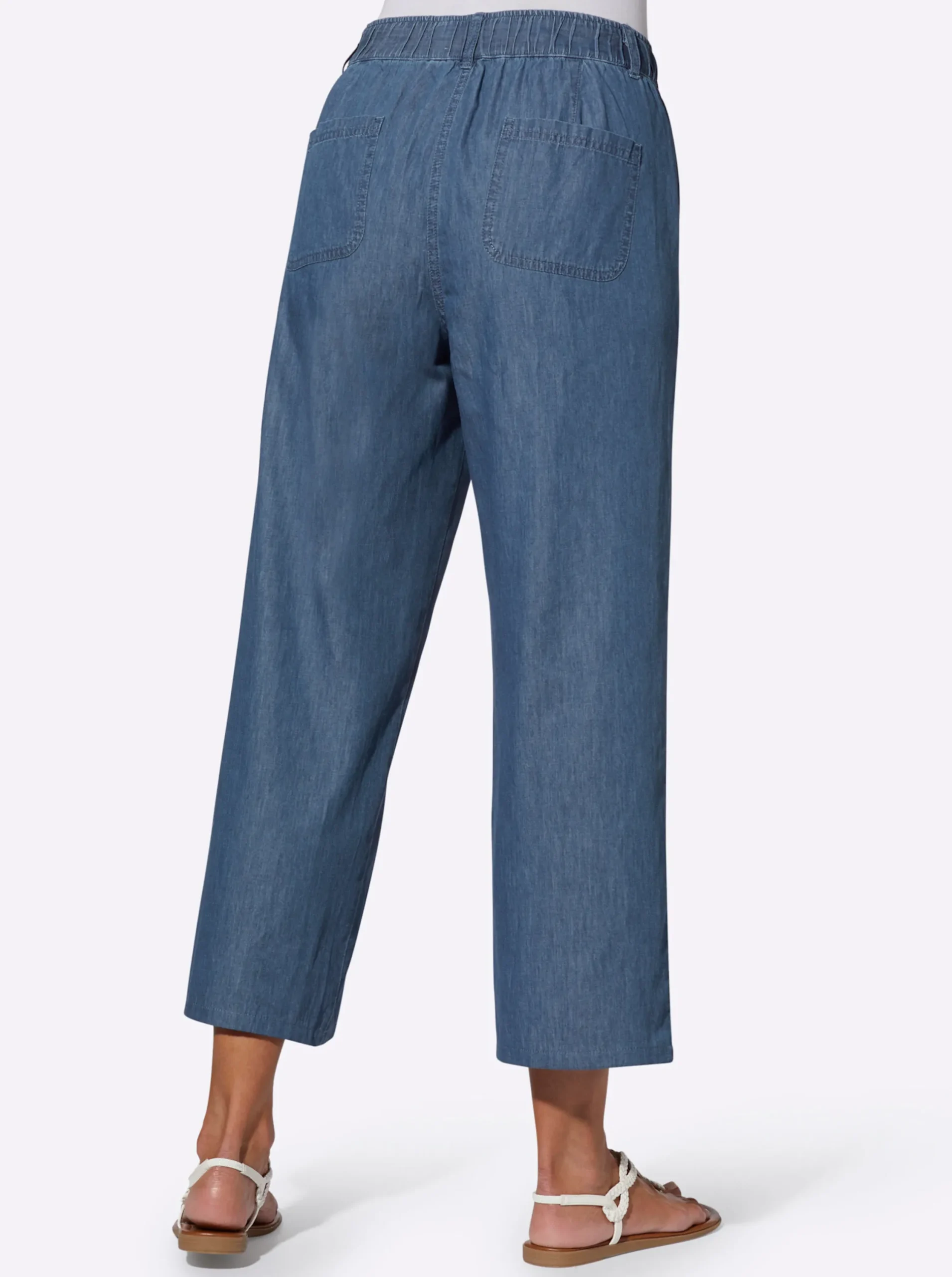 Jeans|Hosen| 7/8-Jeans blue-stone-washed