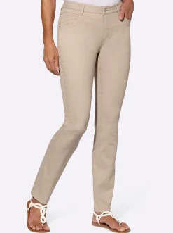 Basics| Jeans in Baumwoll-Stretch-Qualität beige