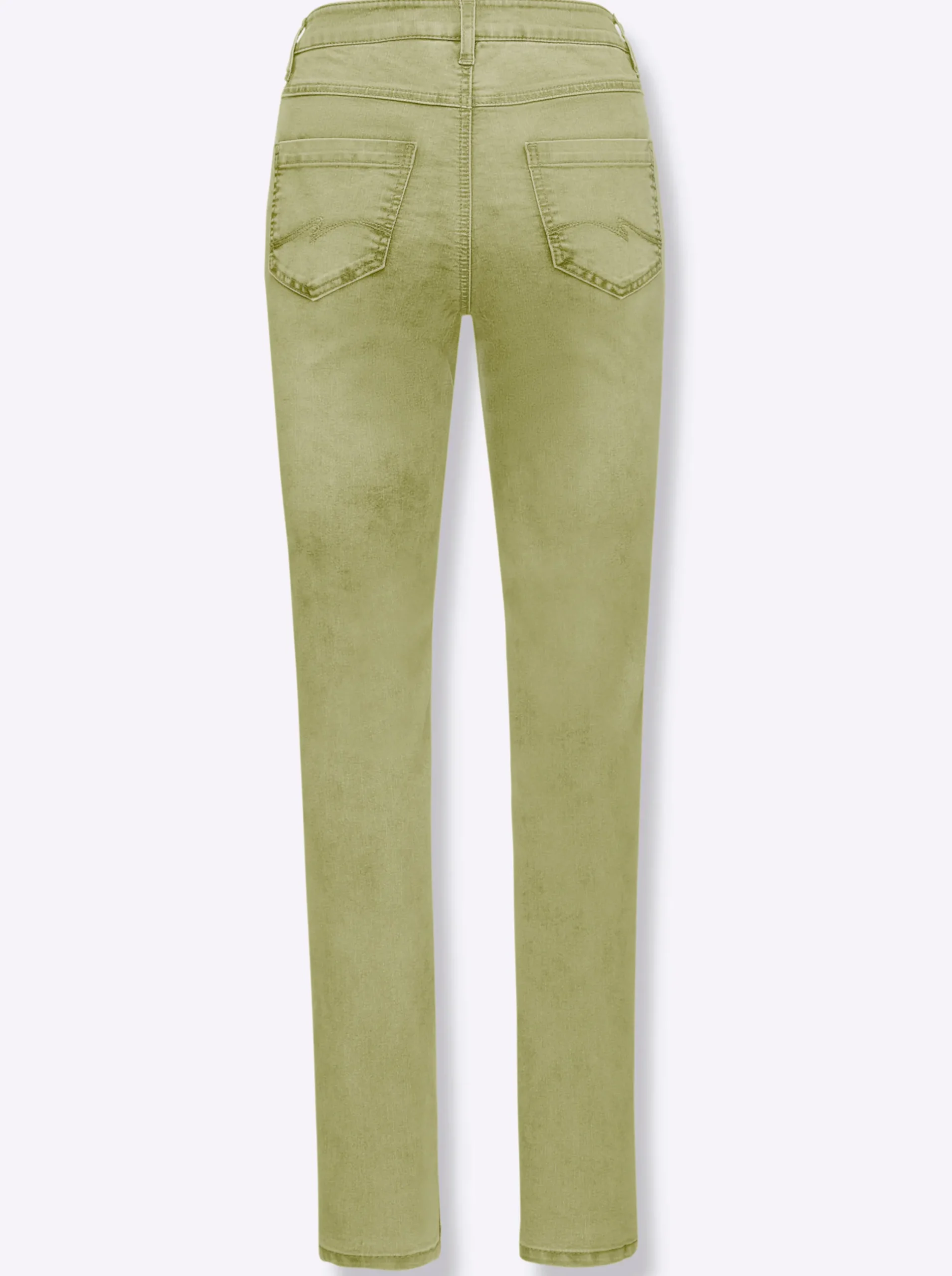 Basics| Jeans in Baumwoll-Stretch-Qualität lindgrün