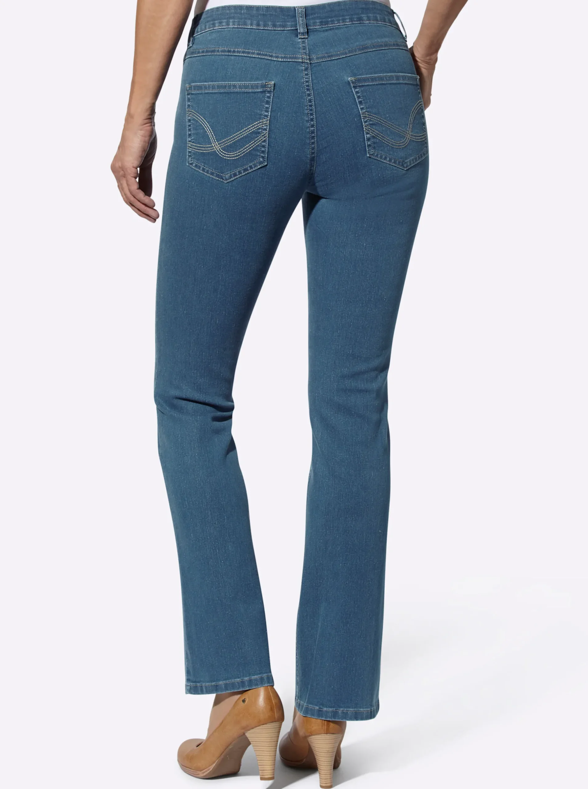 Basics| Jeans in formstabiler Stretch-Qualität blue-bleached