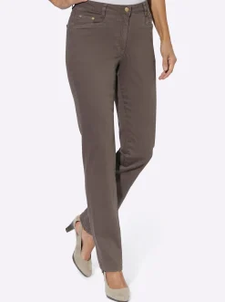 Jeans| Jeans in Twill-Stretch-Qualität dunkeltaupe