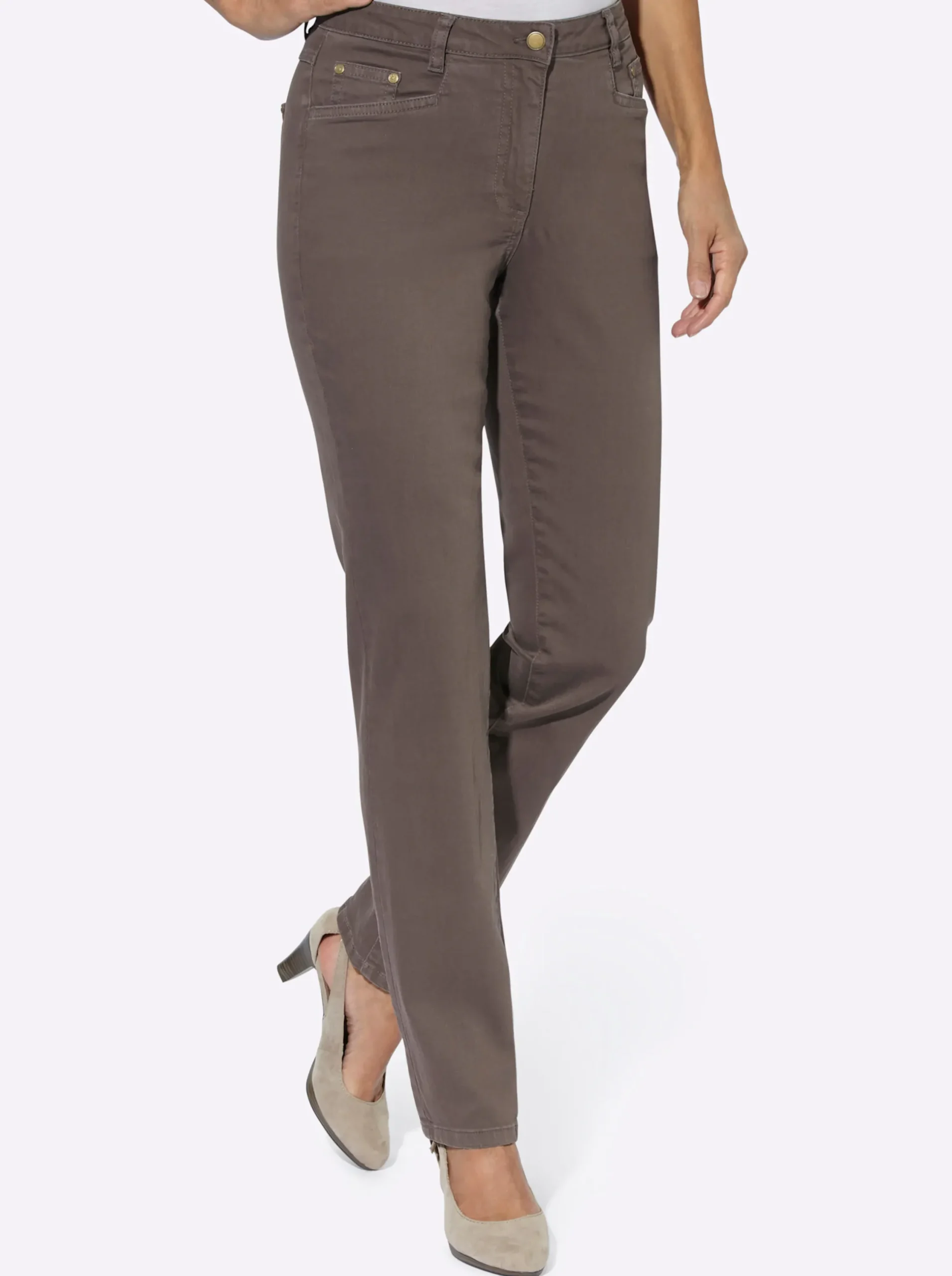 Jeans| Jeans in Twill-Stretch-Qualität dunkeltaupe