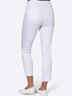 Jeans| 7/8-Jeans leichte Used-Optik weiß