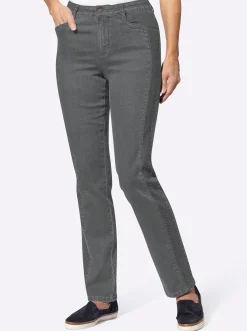 Jeans| Jeans mit bestickter Seitennaht stone-grey-denim