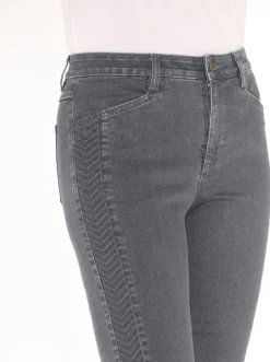 Jeans| Jeans mit bestickter Seitennaht stone-grey-denim