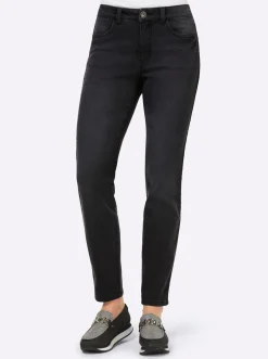Jeans|heine Jeans mit Galonstreien darkgrey-denim