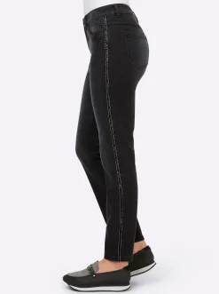 Jeans|heine Jeans mit Galonstreien darkgrey-denim
