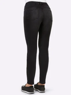 Jeans|heine Jeans mit Galonstreien darkgrey-denim