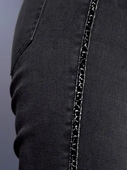 Jeans|heine Jeans mit Galonstreien darkgrey-denim