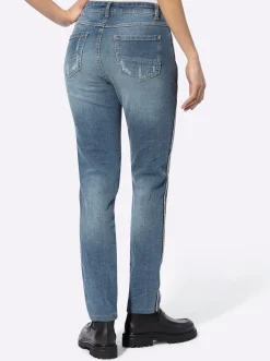 Jeans|heine Jeans mit Galonstreifen blue-stone-washed