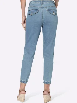 Jeans|heine Jeans mit Gummizug am Saum blue-bleached