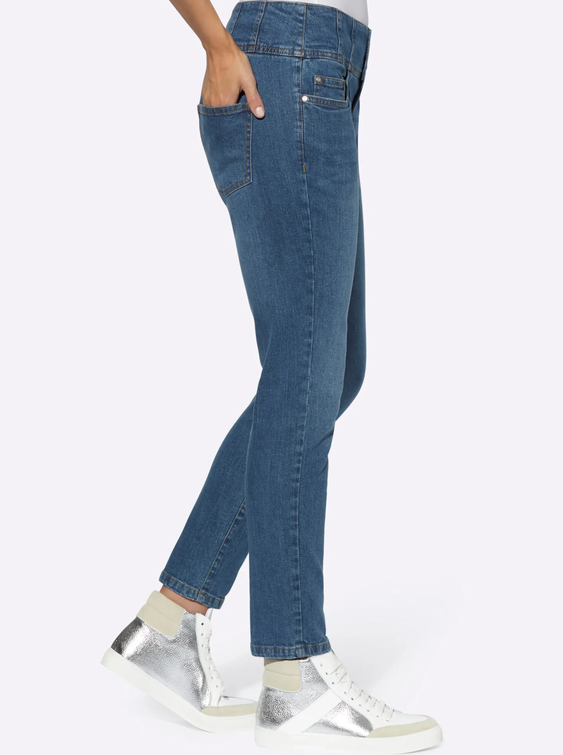 Jeans|heine Jeans mit hohem Bund blue-stone-washed