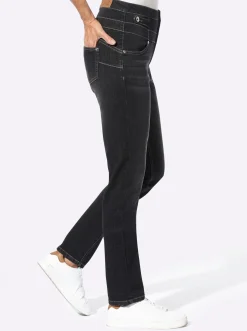 Jeans| Jeans mit 3-Knopf- und Reißverschluss blackdenim