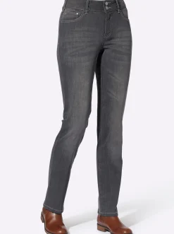 Jeans| Jeans mit Nieten an den Taschen grey-denim