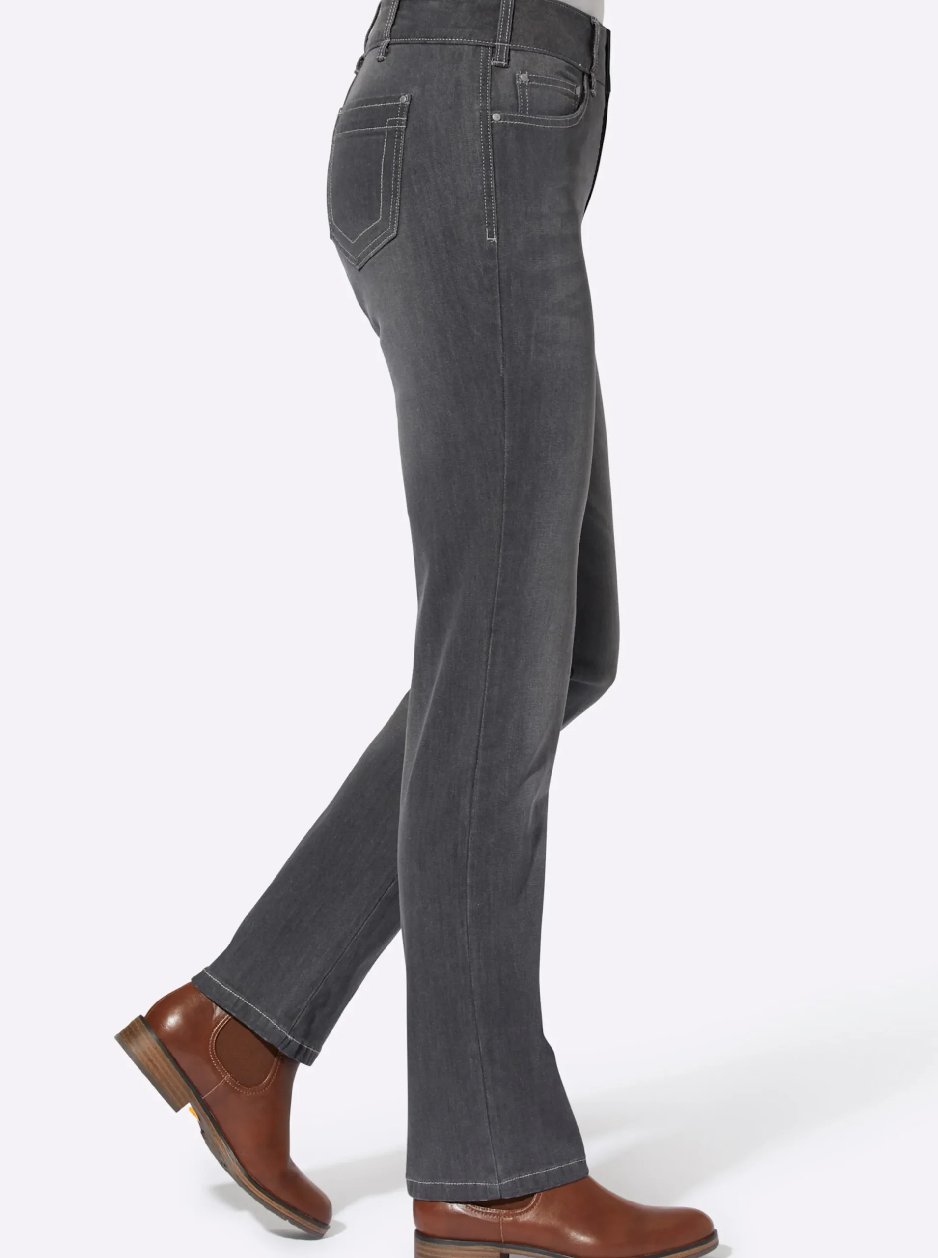 Jeans| Jeans mit Nieten an den Taschen grey-denim