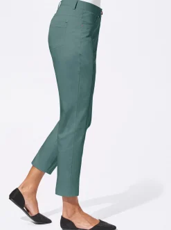 Basics|Jeans| 7/8-Jeans mit optisch streckenden Nähten jadegrün