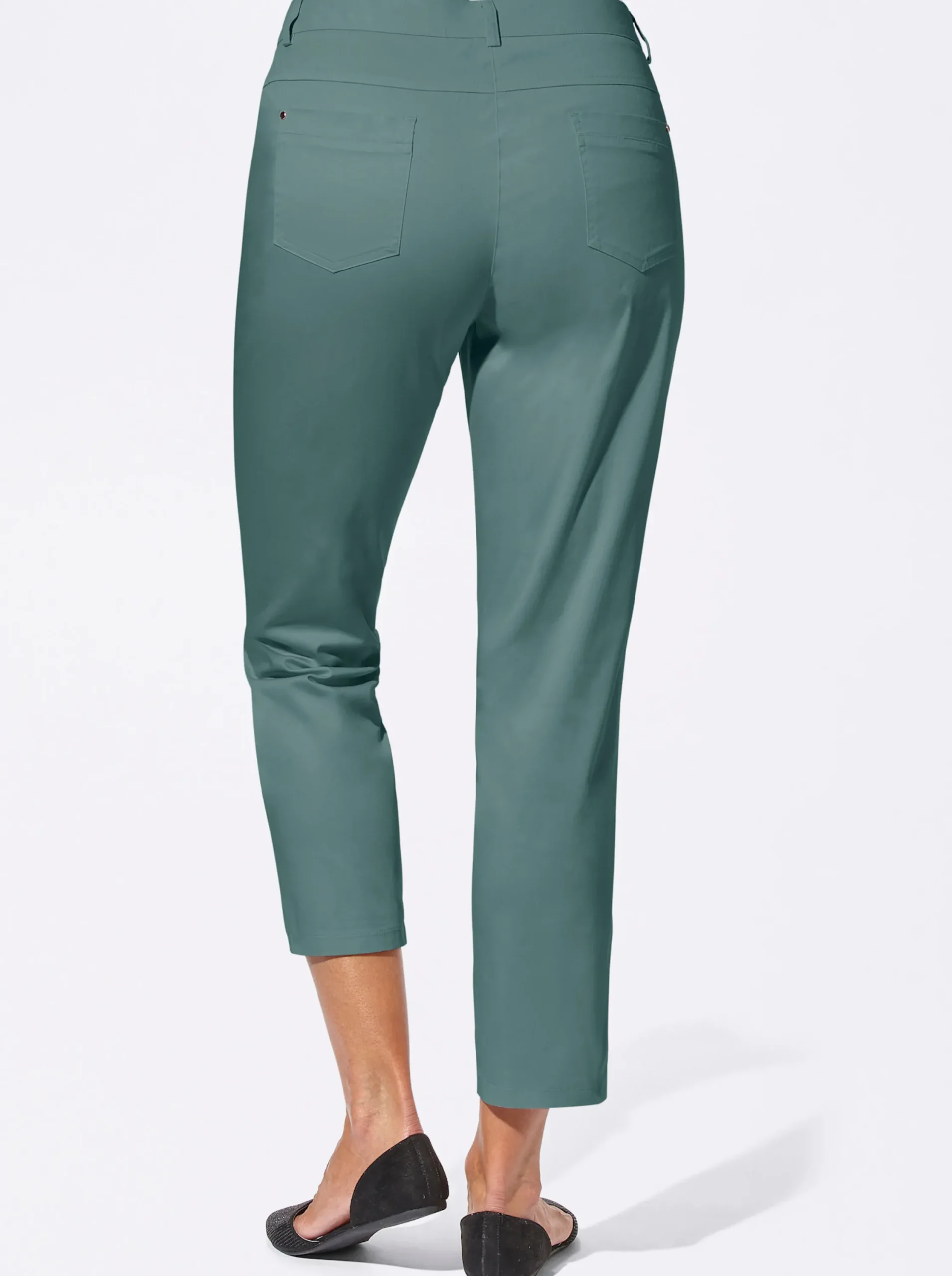 Basics|Jeans| 7/8-Jeans mit optisch streckenden Nähten jadegrün