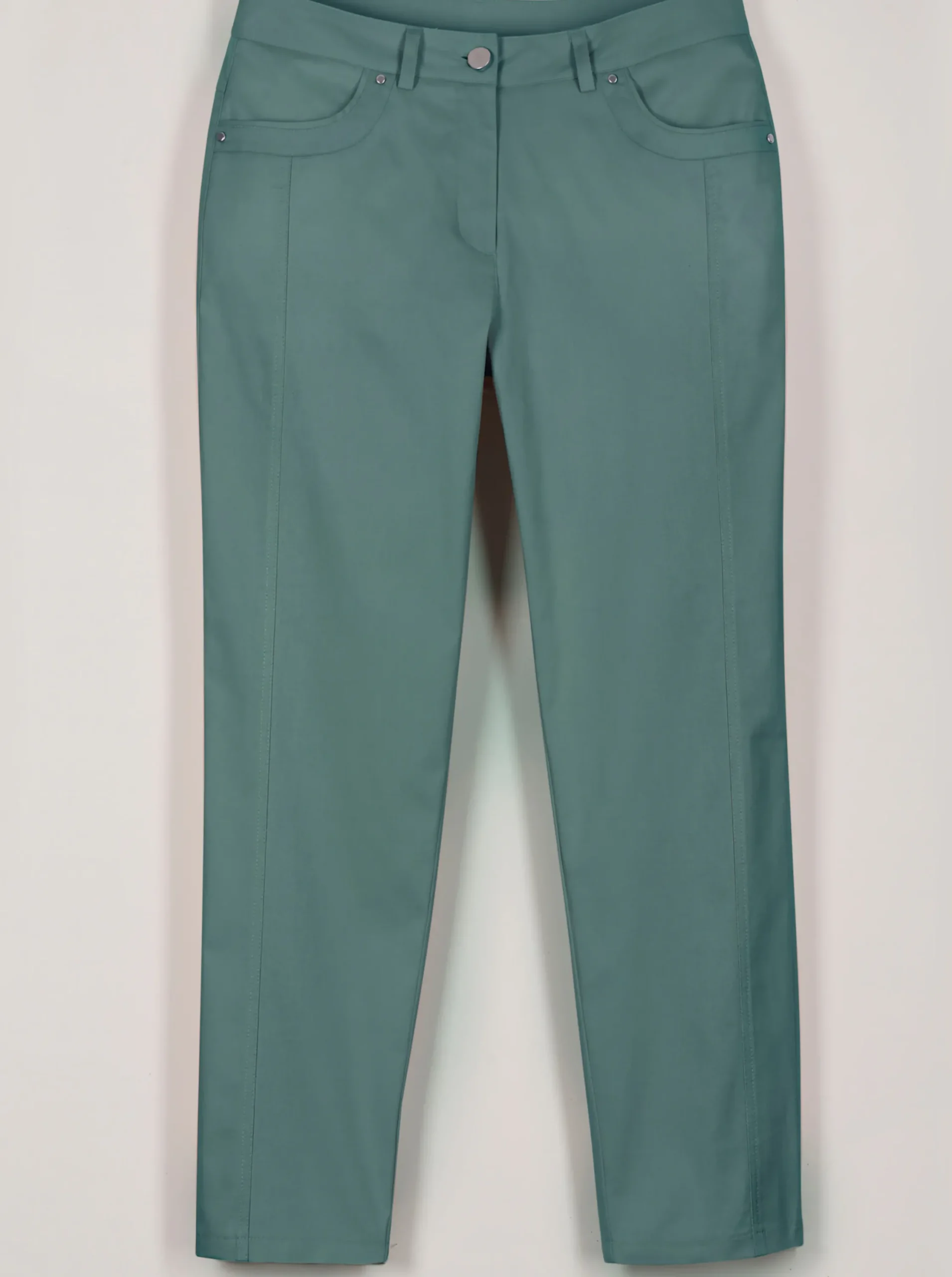 Basics|Jeans| 7/8-Jeans mit optisch streckenden Nähten jadegrün