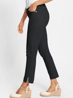 Jeans| Jeans mit Reißverschluss am Bein schwarz