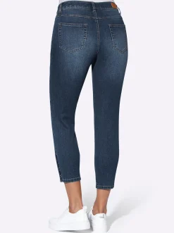 Jeans| 7/8-Jeans mit Schlitz am Saum blue-stone-washed