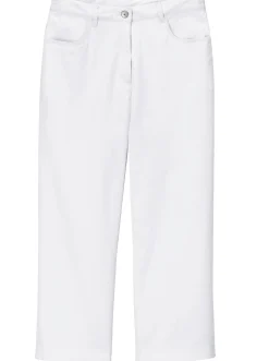 Strandmode|Jeans| 7/8-Jeans mit Schmuckknöpfen weiß