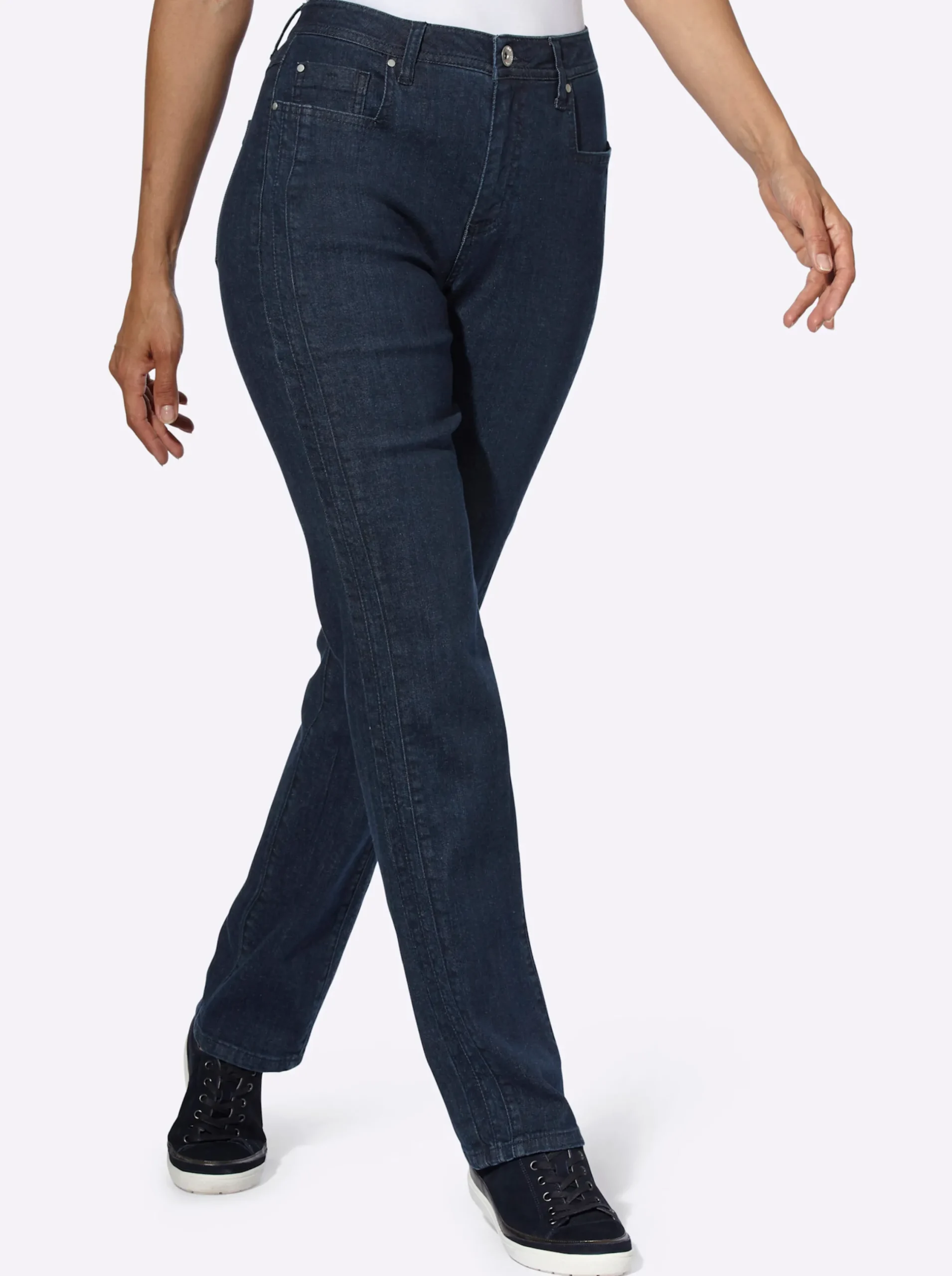 Jeans| Jeans mit seitlicher Biesenverzierung darkblue