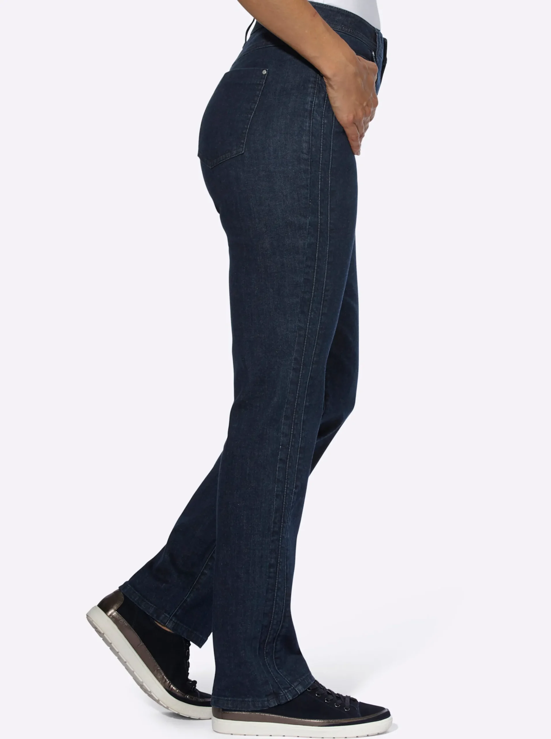 Jeans| Jeans mit seitlicher Biesenverzierung darkblue