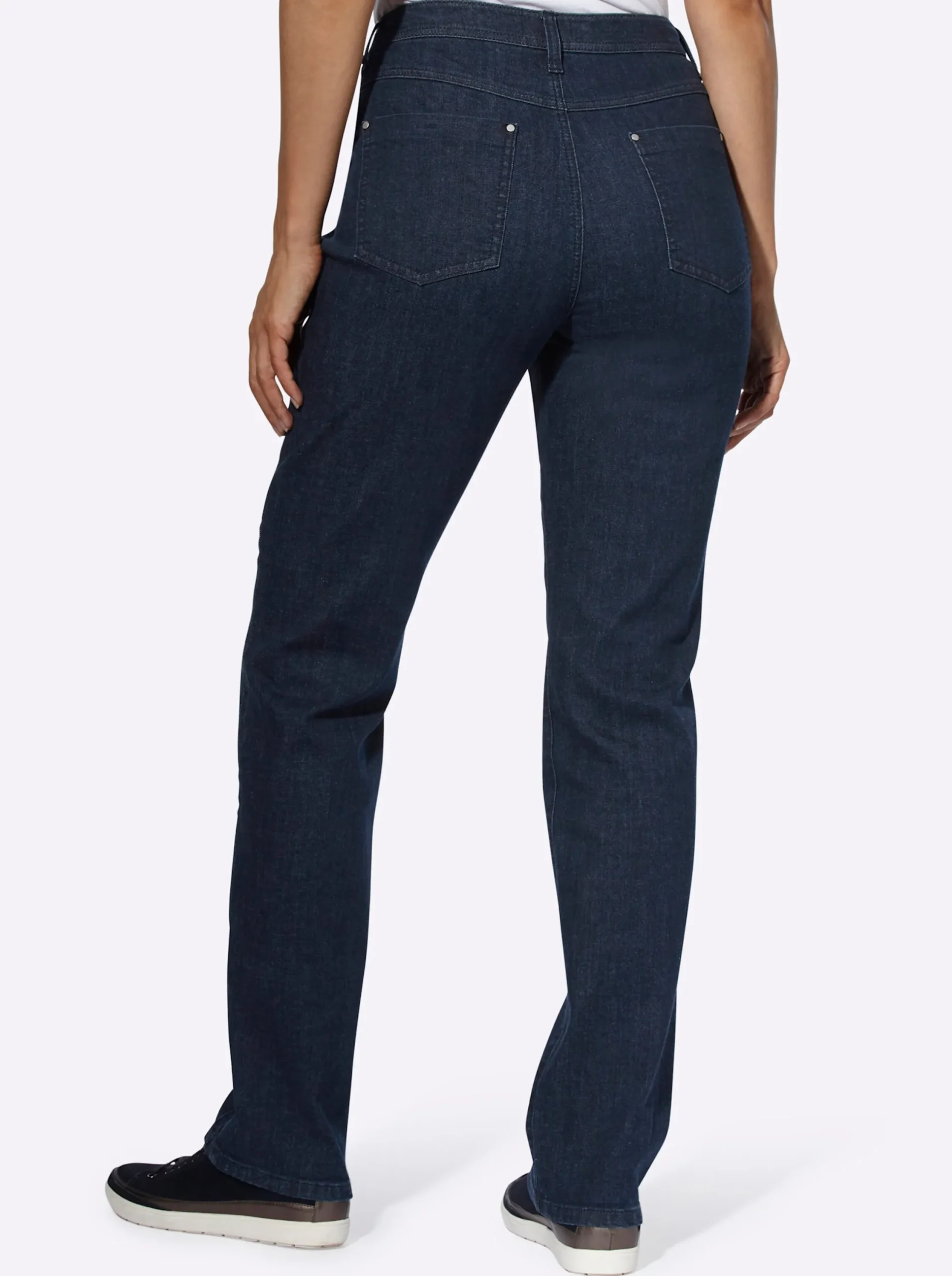 Jeans| Jeans mit seitlicher Biesenverzierung darkblue