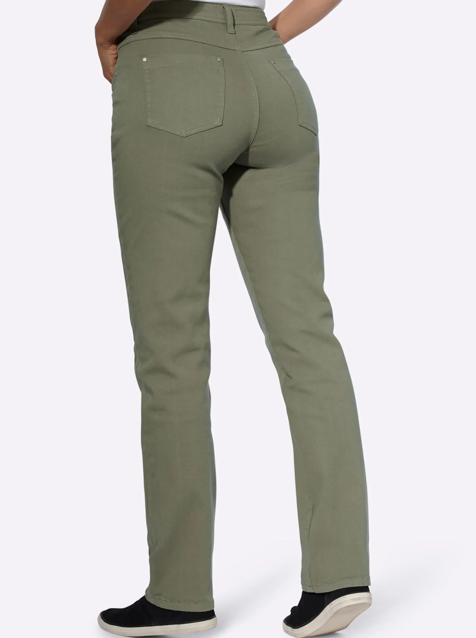 Jeans| Jeans mit seitlicher Biesenverzierung khaki