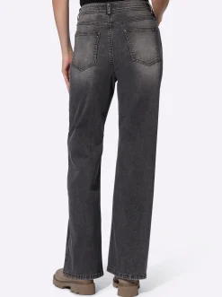 Jeans|heine Jeans mit weitem Bein graphitdenim