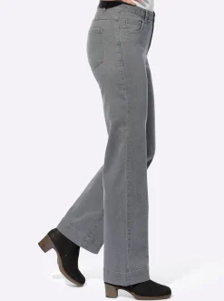 Jeans| Jeans mit weitem Bein greydenim